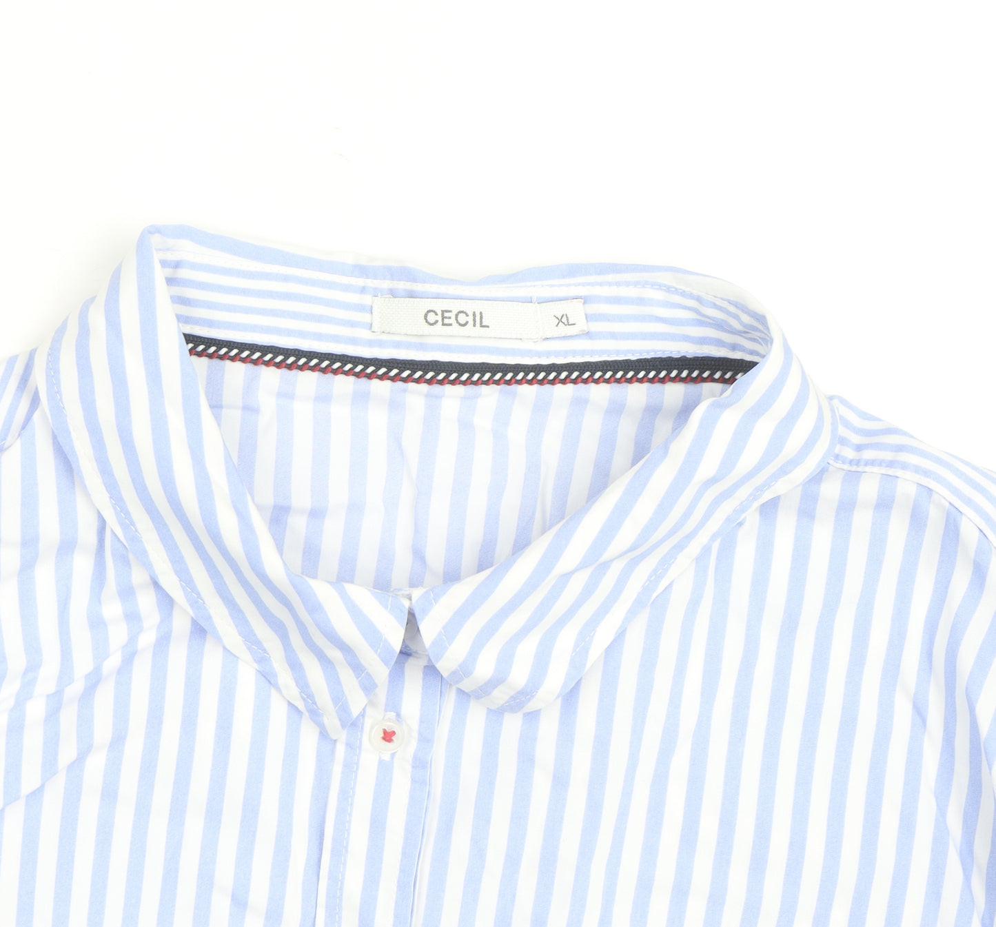Cecil Men’s Blue White Striped Button-Up Long Sleeve Shirt XL