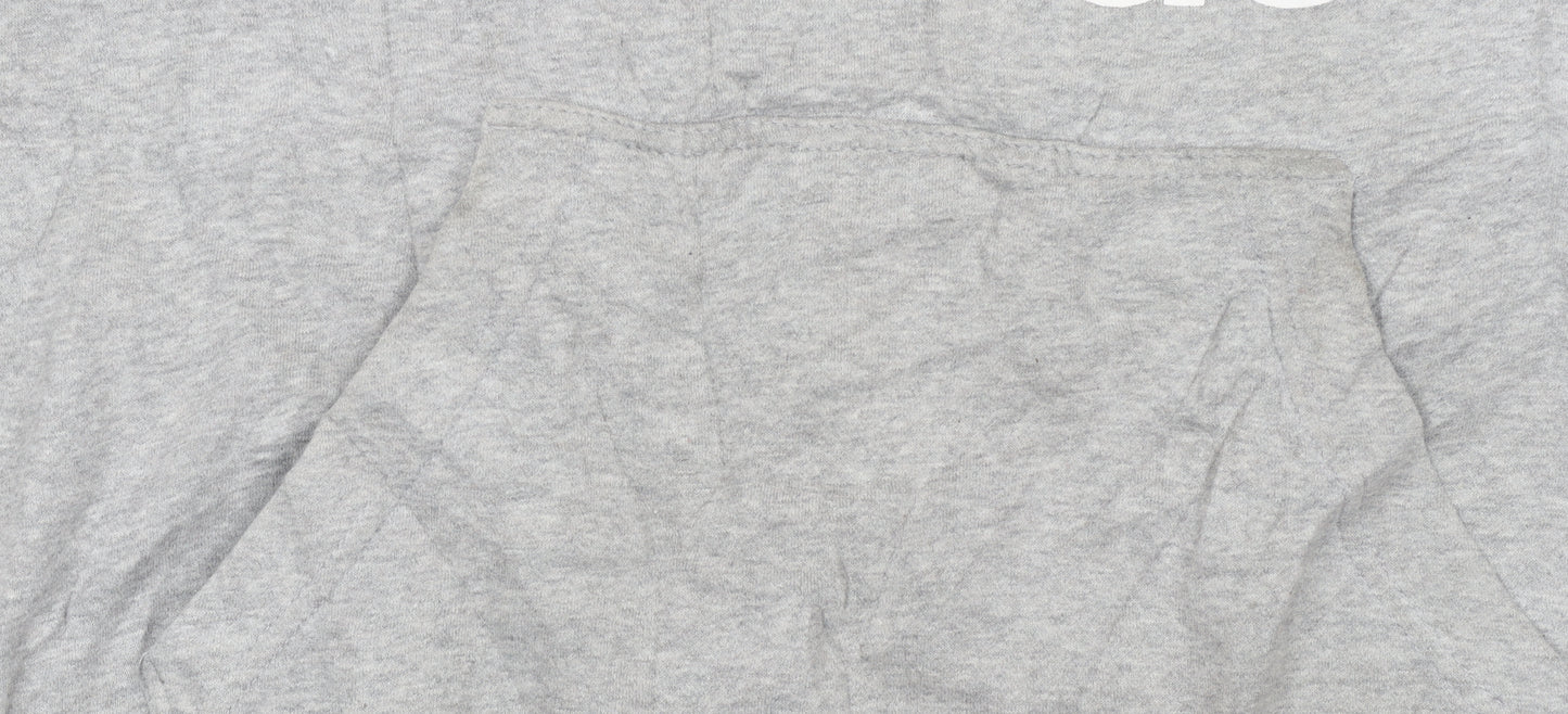 Adidas Men's Grey Pullover Hoodie L Logo Fleece Sweatshirt