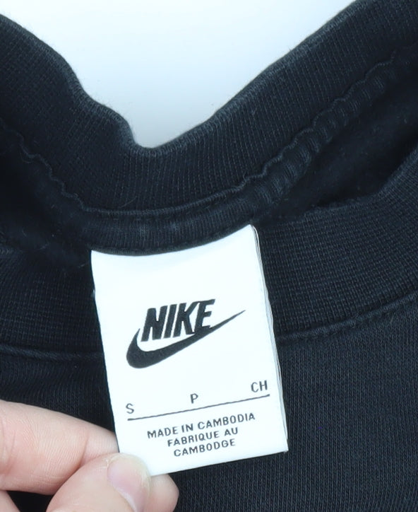 Nike Men Black Small Pullover Crew Neck Graphic Sweatshirt