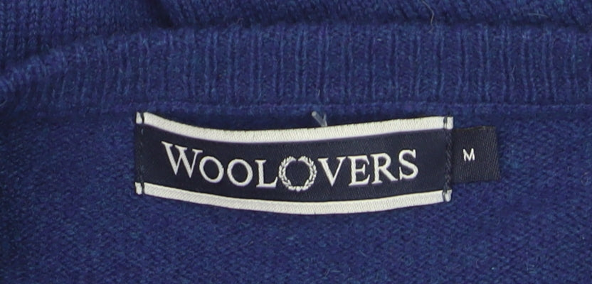 Woolovers Men's Blue Wool V-Neck Pullover Jumper M
