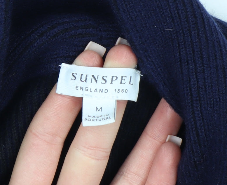 Sunspel Men's Blue Wool Shawl Collar Cardigan M