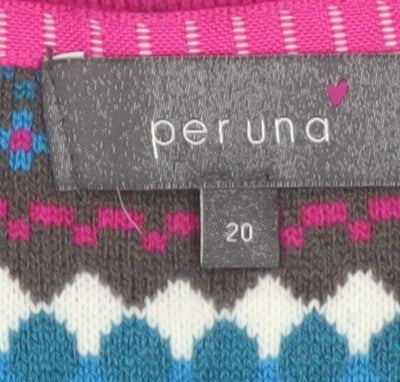 Marks and Spencer Women’s Multicoloured Fair Isle V-Neck Jumper Size 20