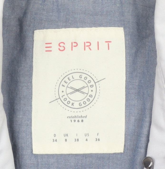 Esprit Women's Beige Trench Coat Size 8 Belted Classic Mid-Length