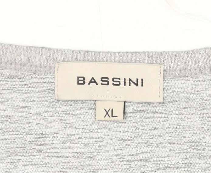 Bassini Women's Blue Animal Print Long Sleeve Cotton T-Shirt XL