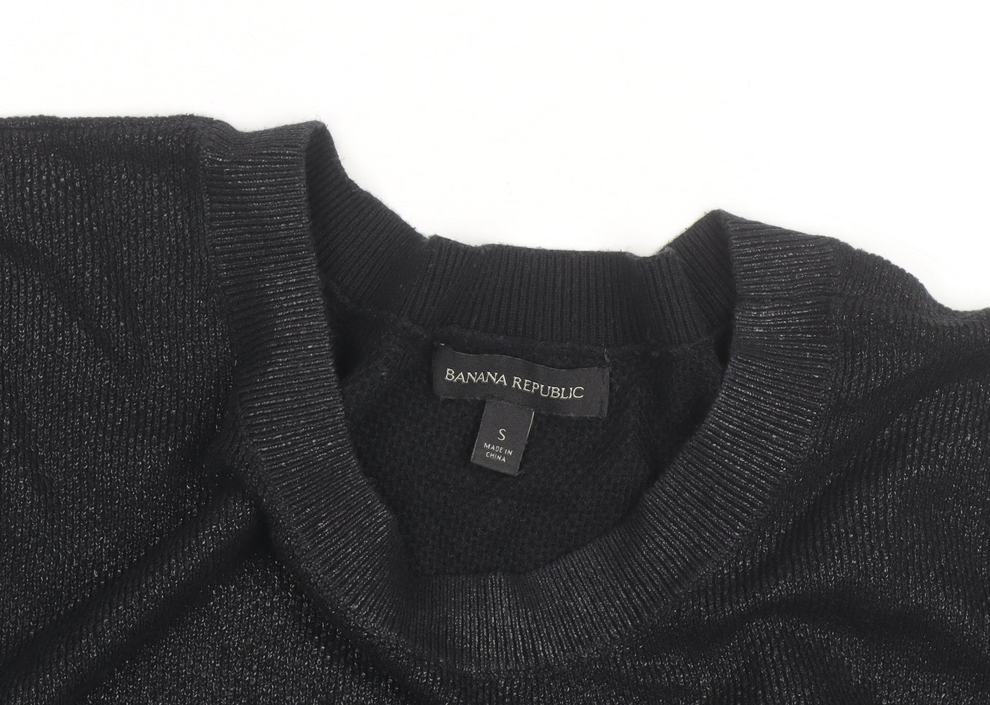 Banana Republic Men's Black Crew Neck Knit Jumper Size S