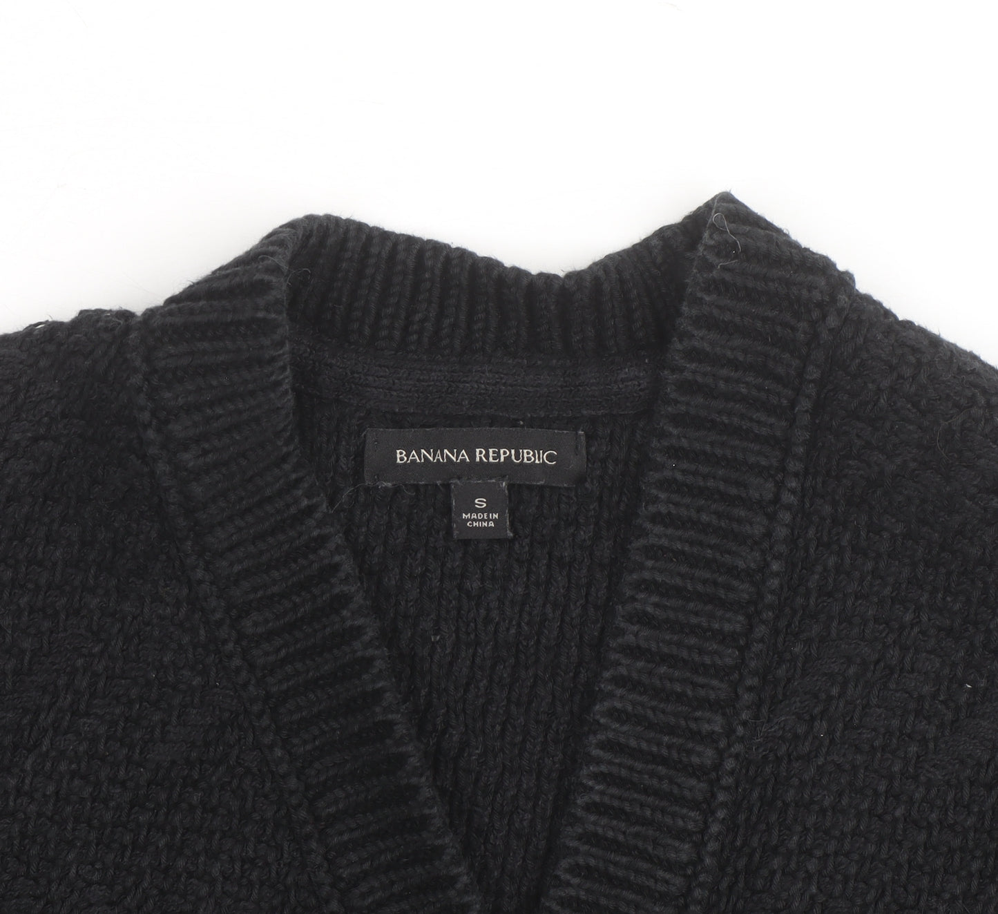 Banana Republic Women's Black Chunky Knit Wool Blend Cardigan S