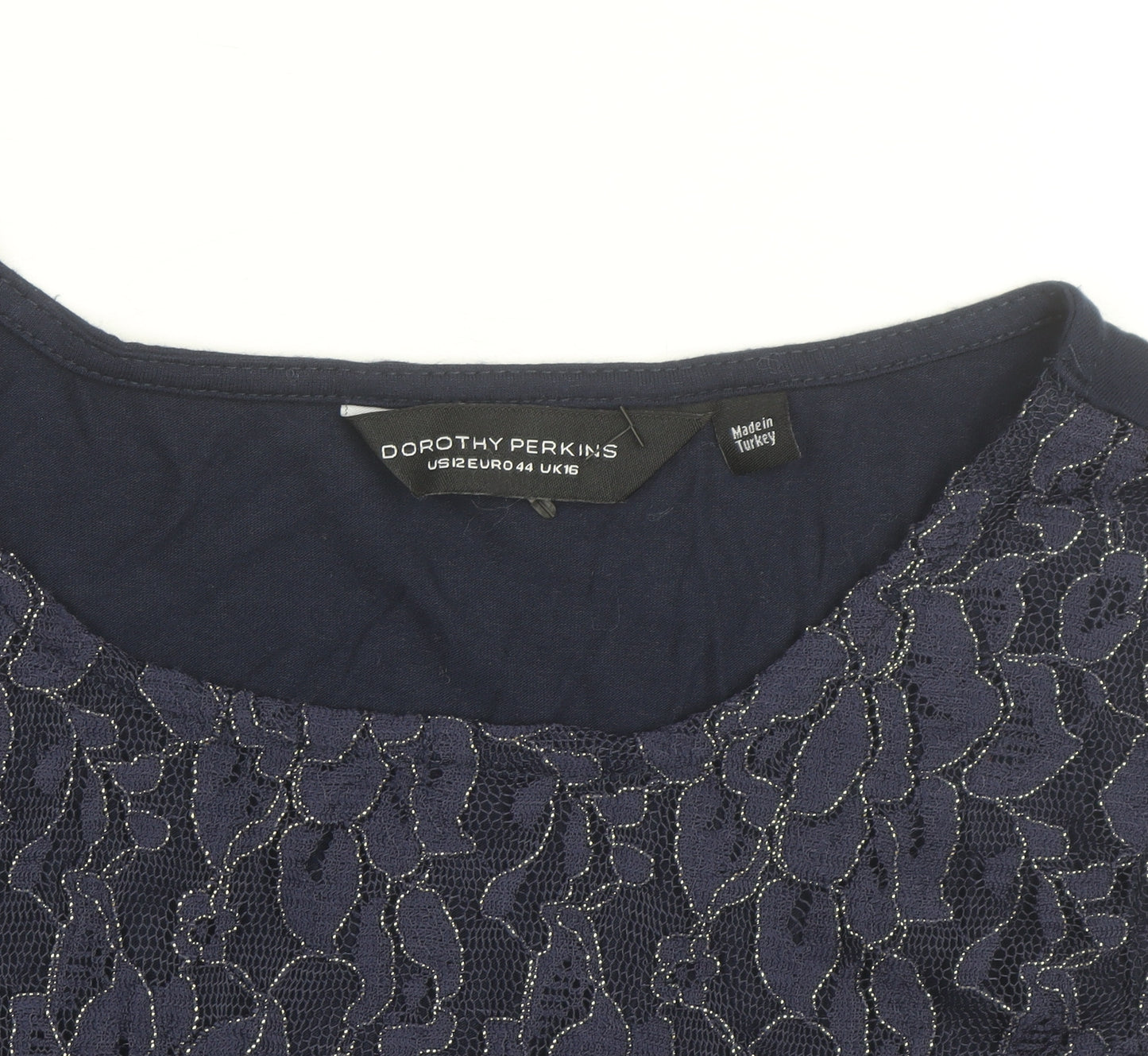 Dorothy Perkins Women's Blue Lace Sleeveless Blouse UK 16