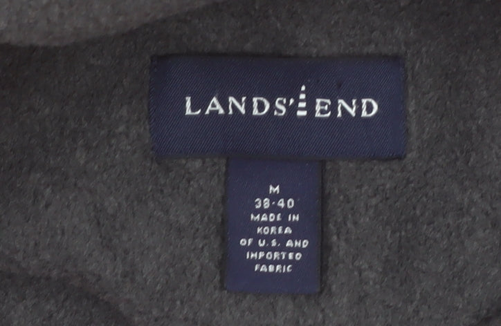 Lands' End Men's Red Nylon Bomber Jacket M 38in Full Zip Casual