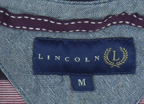Lincoln Men's Multicoloured Striped Cotton Polo Shirt Size M