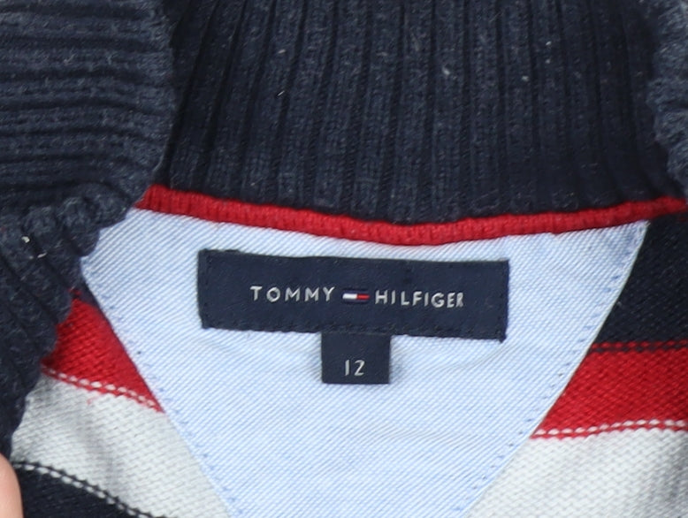 Tommy Hilfiger Women’s Multicoloured Full Zip Striped Jumper Size 12