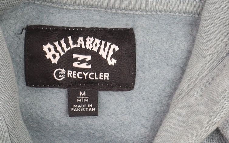 Billabong Men's Blue Pullover Hoodie Size M Fleece Logo Sweatshirt