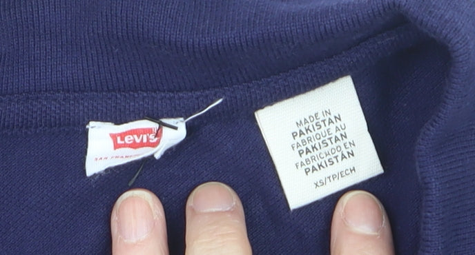 Levi's Boys Navy Blue Polo Shirt XS Short Sleeve Cotton Classic Fit