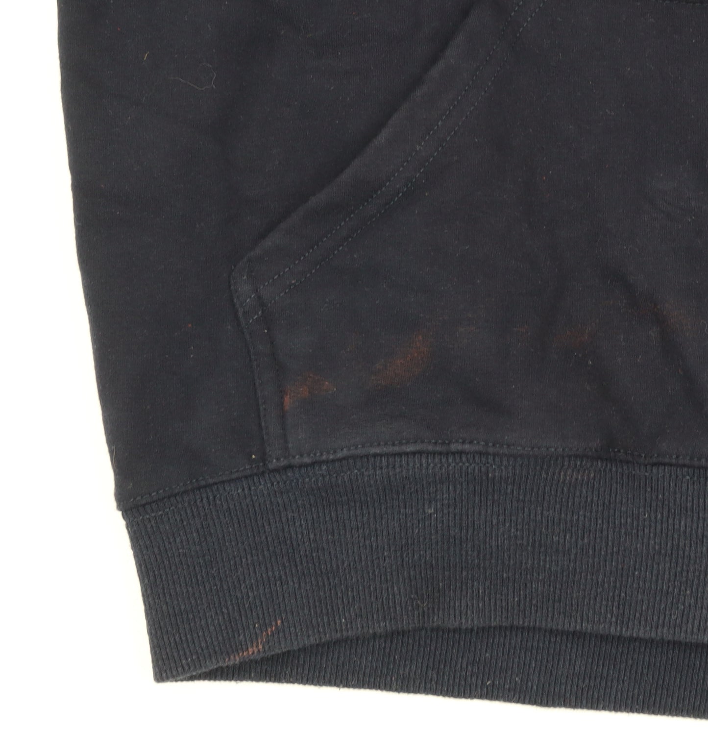 M&M Womens Navy Full Zip Hoodie L/XL Cotton Blend Stripe Trim