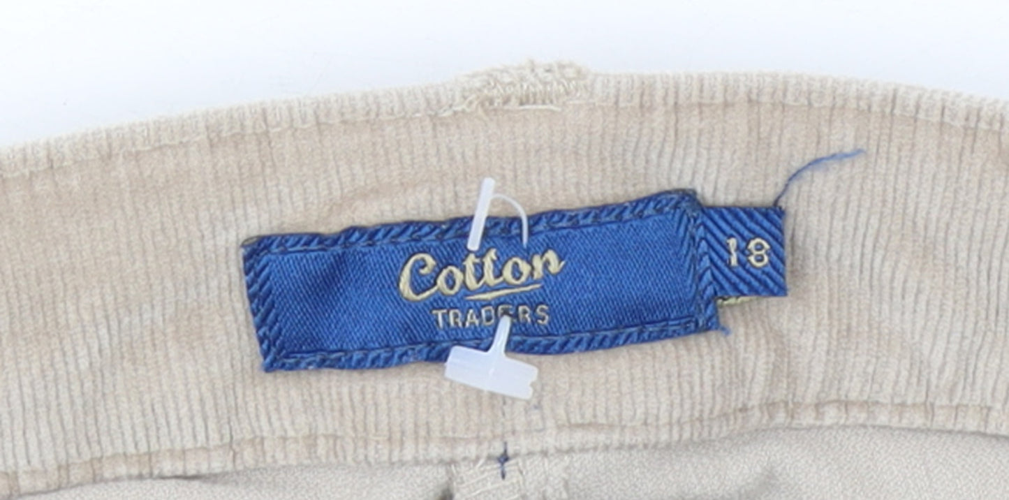 Cotton Traders Women's Beige Corduroy Chino Trousers Size 18