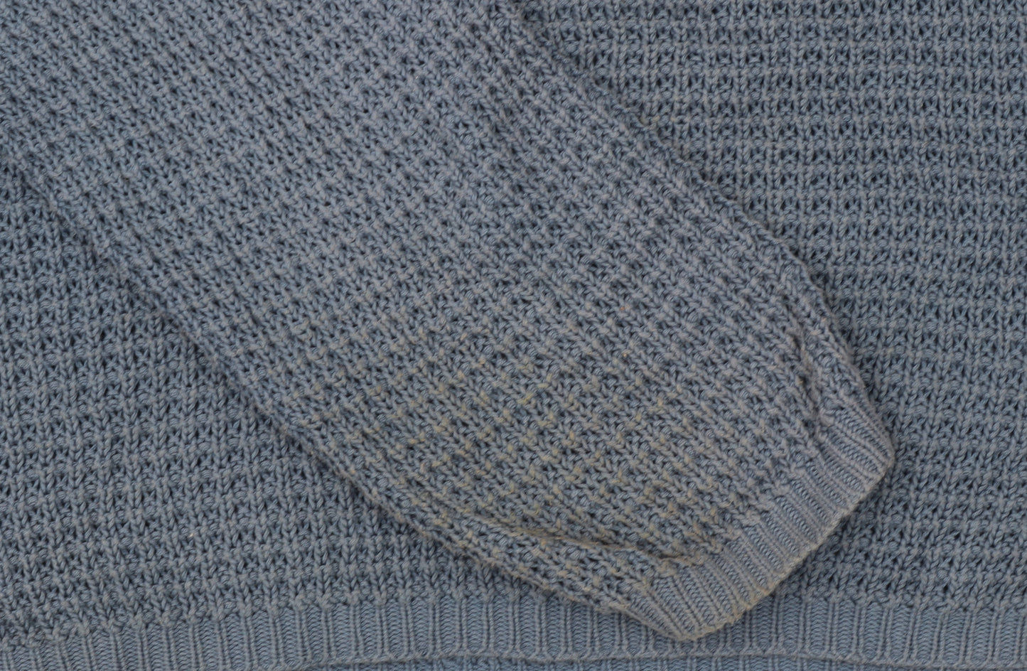 TWOTHIRDS Women Blue Waffle-Knit Cotton Pullover Jumper M