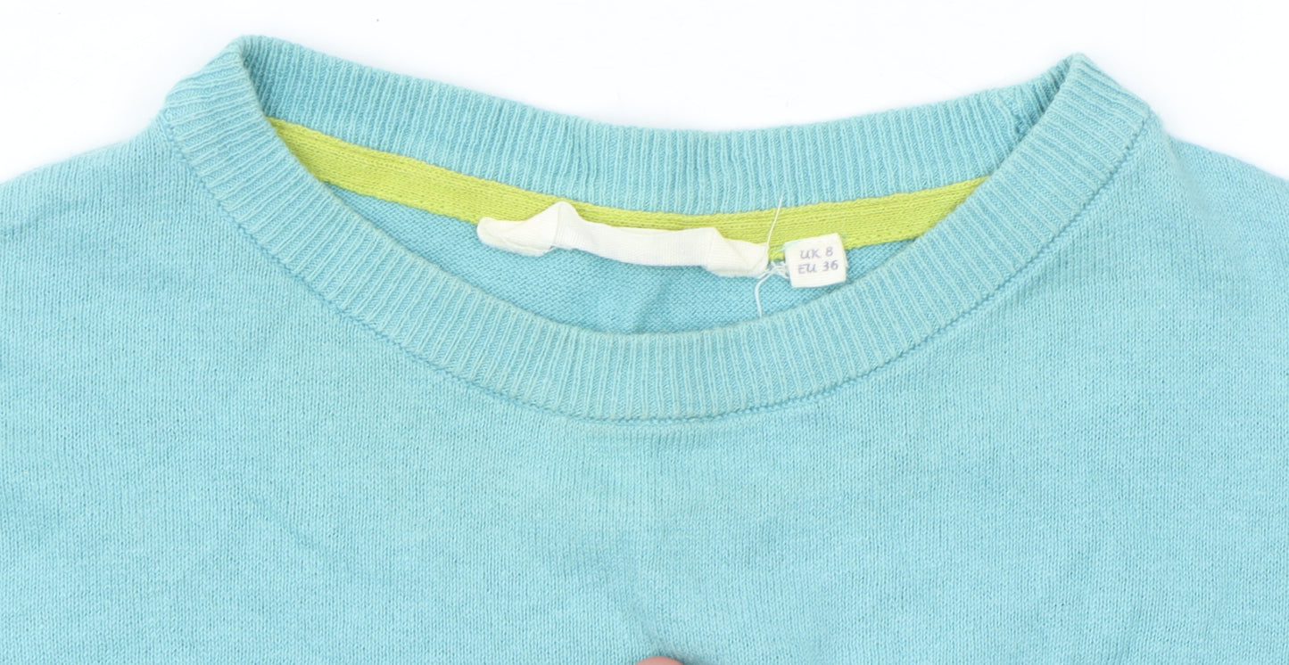 Lily & Me Womens Multicoloured Cotton Crew Neck Jumper Size 8