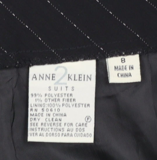 Anne Klein Women Black Pinstripe Dress Pants Size 8 Classic Workwear