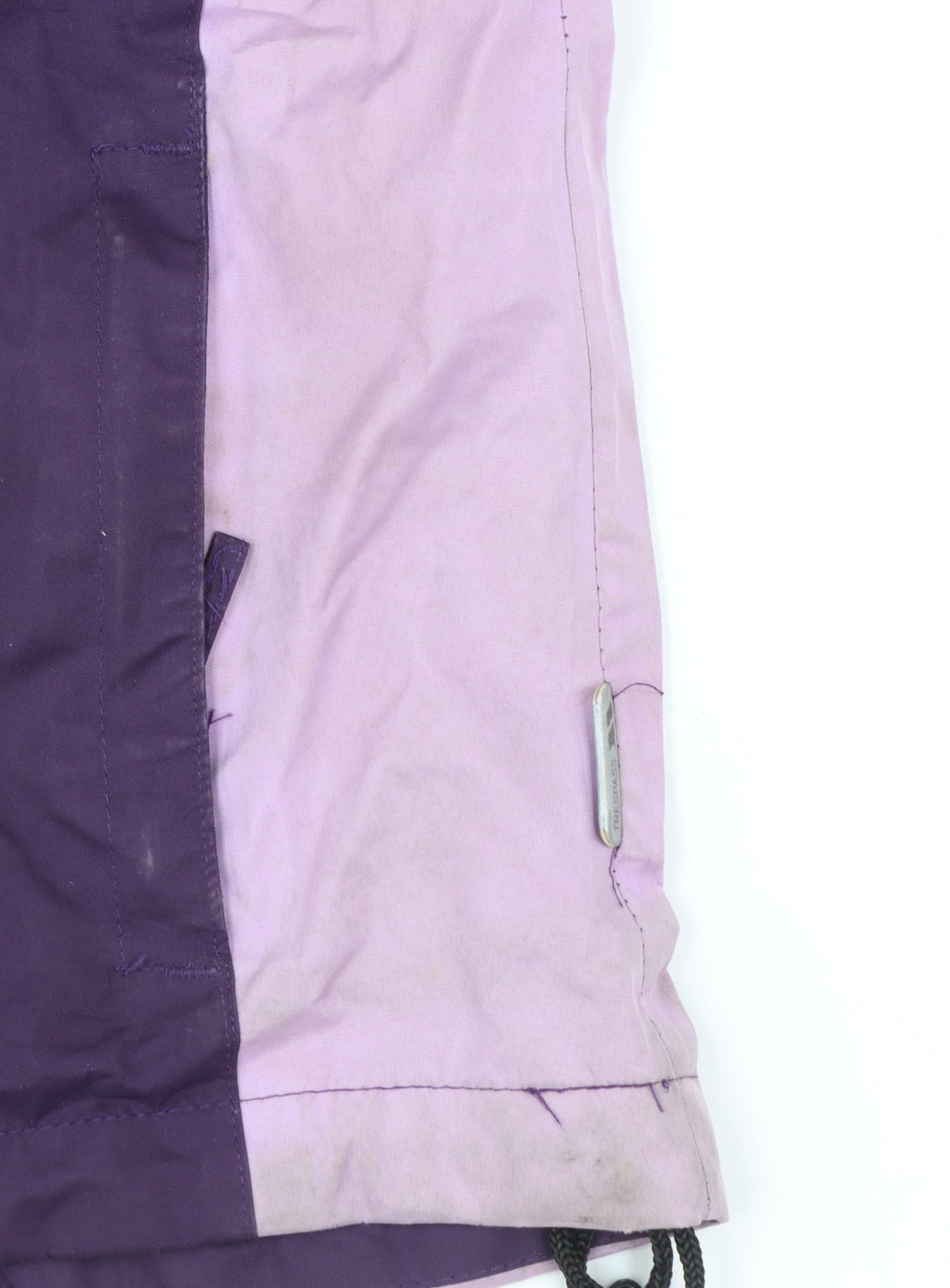 Trespass Girls Purple Waterproof Hooded Rain Coat Jacket 7-8 Years