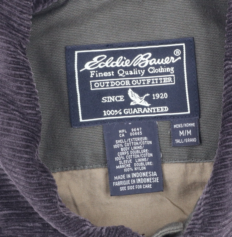 Eddie Bauer Men's Green Cotton Field Jacket Size M Regular Outdoor Style
