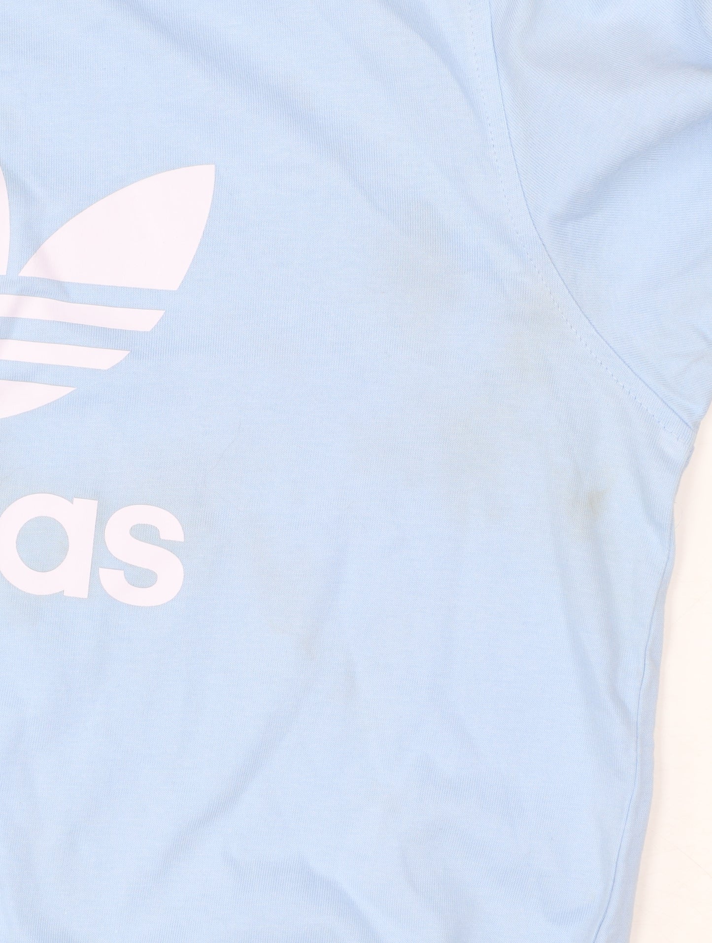 Adidas Women Blue Cotton Short Sleeve Basic T-Shirt Size S