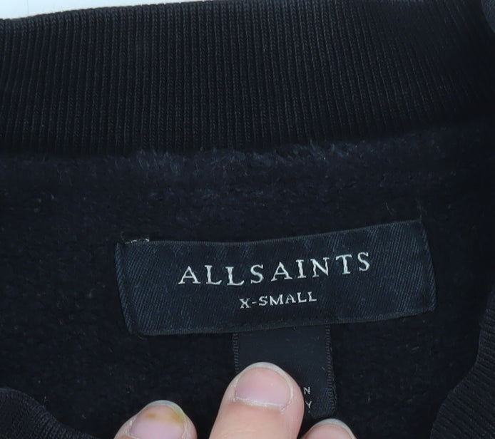 AllSaints Men's Black XS Pullover Crew Neck Sweatshirt