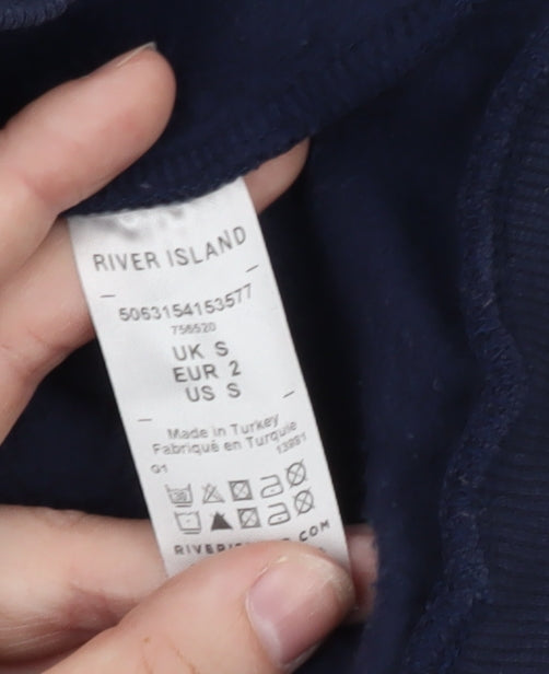 River Island Men's Blue Crew Neck Pullover Sweatshirt Size S