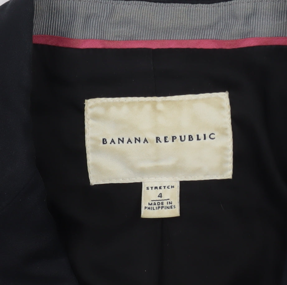 Banana Republic Women's Black Size 8 Stretch Blazer Single-Breasted Jacket