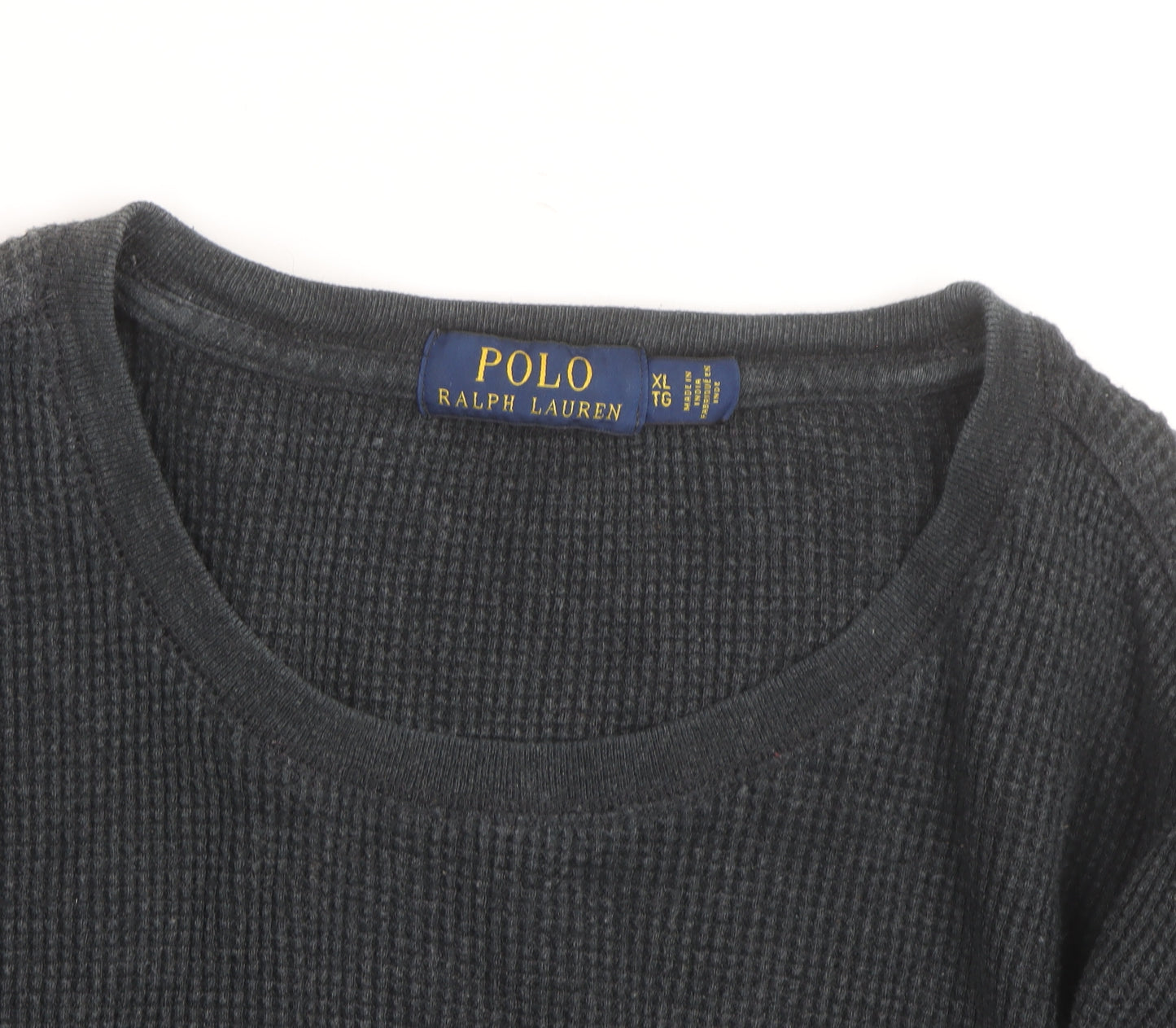 Ralph Lauren Men's Black Cotton Long Sleeve Crew Neck Top XL