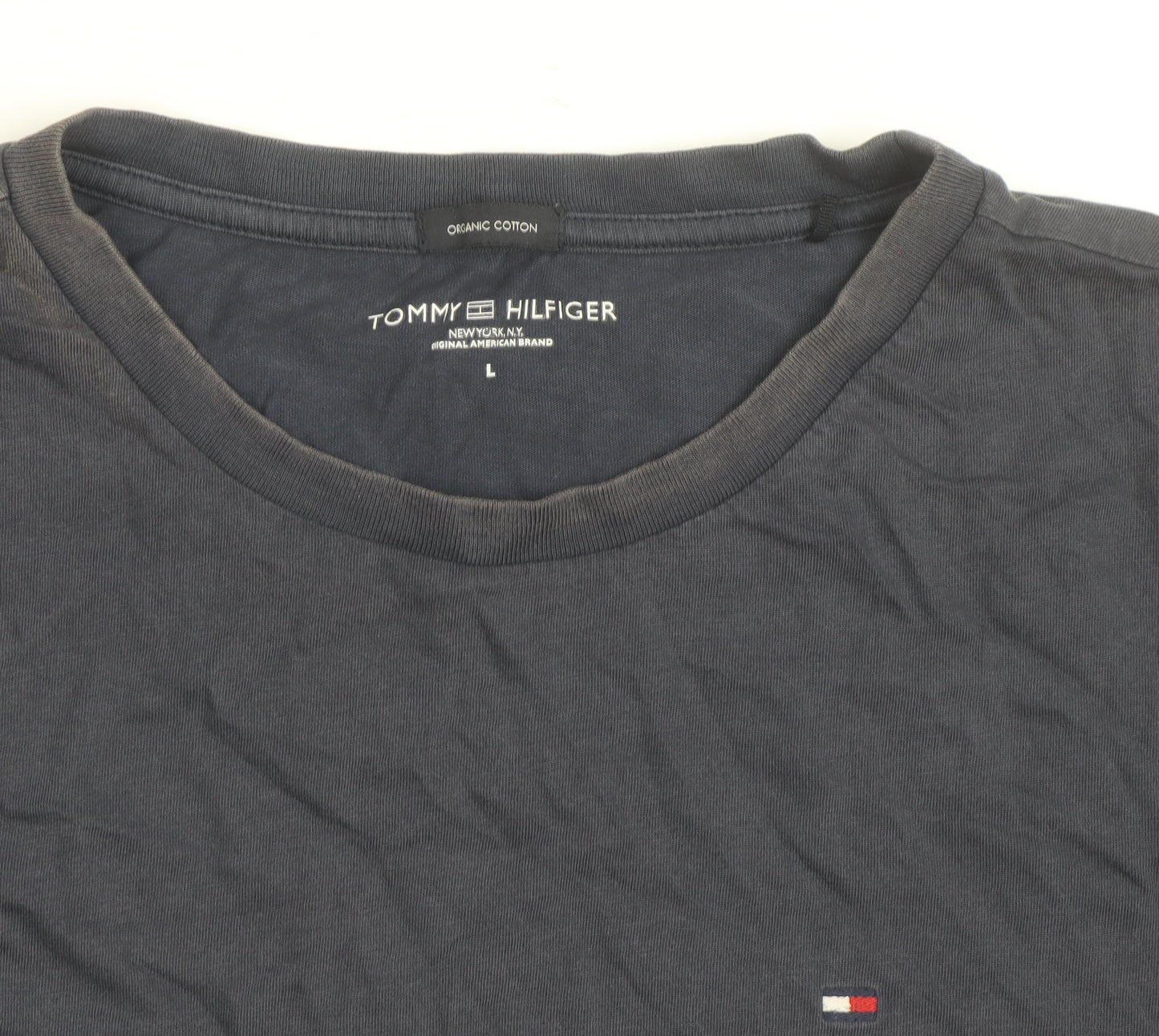 Tommy Hilfiger Men's Navy Crew Neck Organic Cotton T-Shirt L