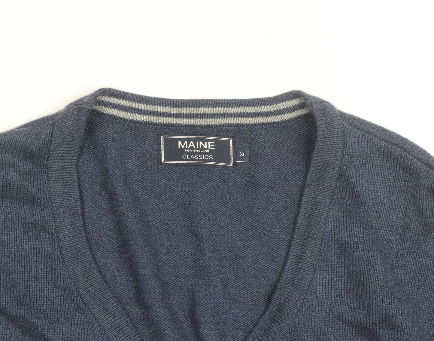 Maine New England Men’s Blue Cotton Wool Cardigan XL V-Neck Classic