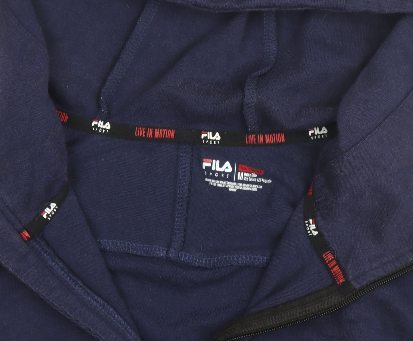 FILA Men’s Blue Full Zip Hoodie Size M – Sports Style