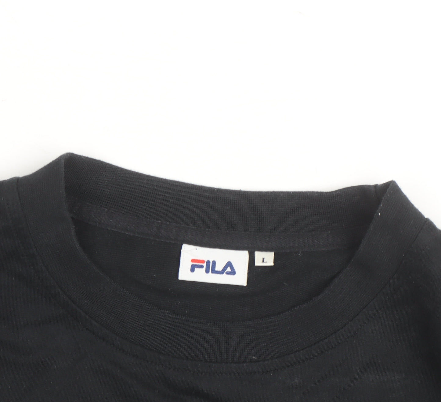 FILA Mens Black L Crew Neck Logo Pullover Sweatshirt