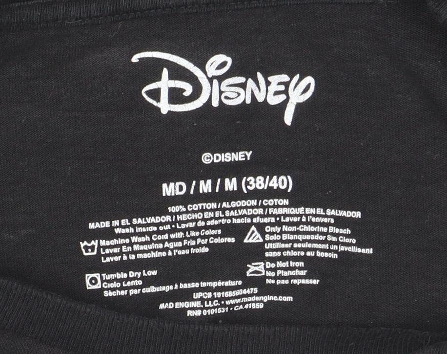 Disney Men Black Mickey Mouse Long Sleeve Graphic T-Shirt M