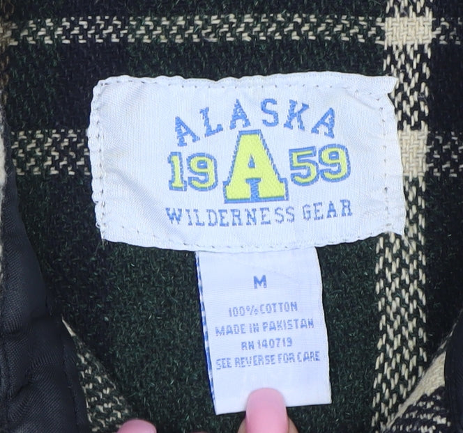 Alaska 1959 Men's Green Check Flannel Button-Up Shirt M