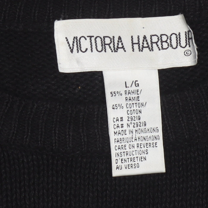 Victoria Harbour Women's Black Beaded Knit Jumper L