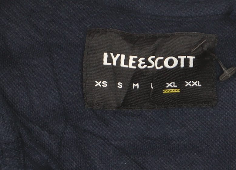 Lyle & Scott Men's Blue XL Cotton Polo Shirt with Logo