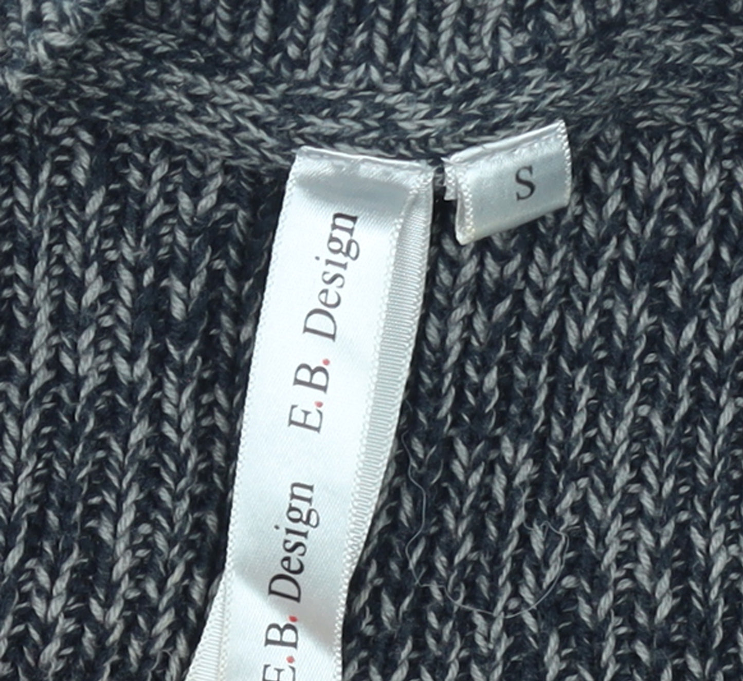 E.B. Design Women Grey Short Sleeve Knit Jumper Dress S