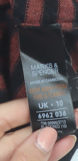 Marks and Spencer Women Black Striped Jumper Dress Size 10