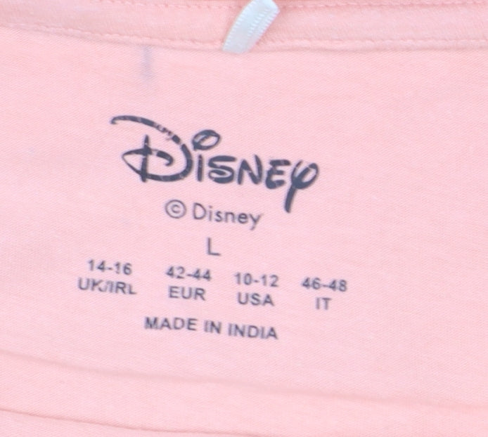 Disney Women’s Pink Lion King T-Shirt Size L Crew Neck Short Sleeve