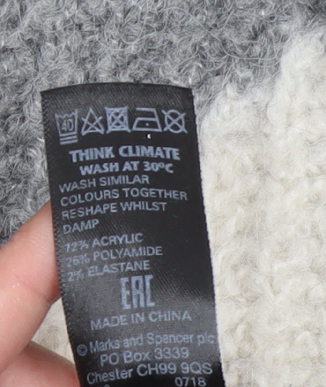 Marks and Spencer Womens Grey Navy Colour Block Cardigan Small Knit