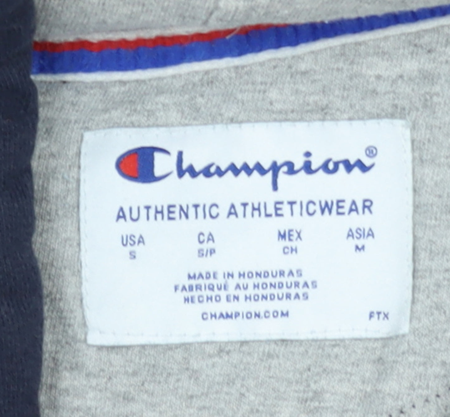 Champion Men's Blue Full Zip Hoodie S Regular Fit Athletic