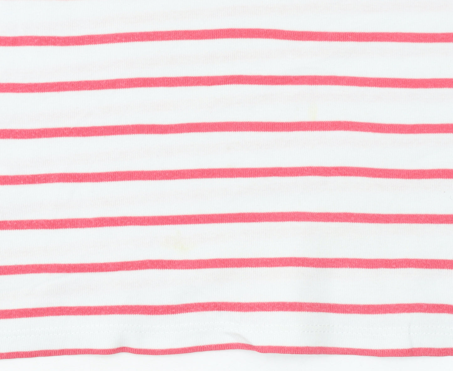 Laura Ashley Women’s White Pink Striped Cotton T-Shirt UK 14