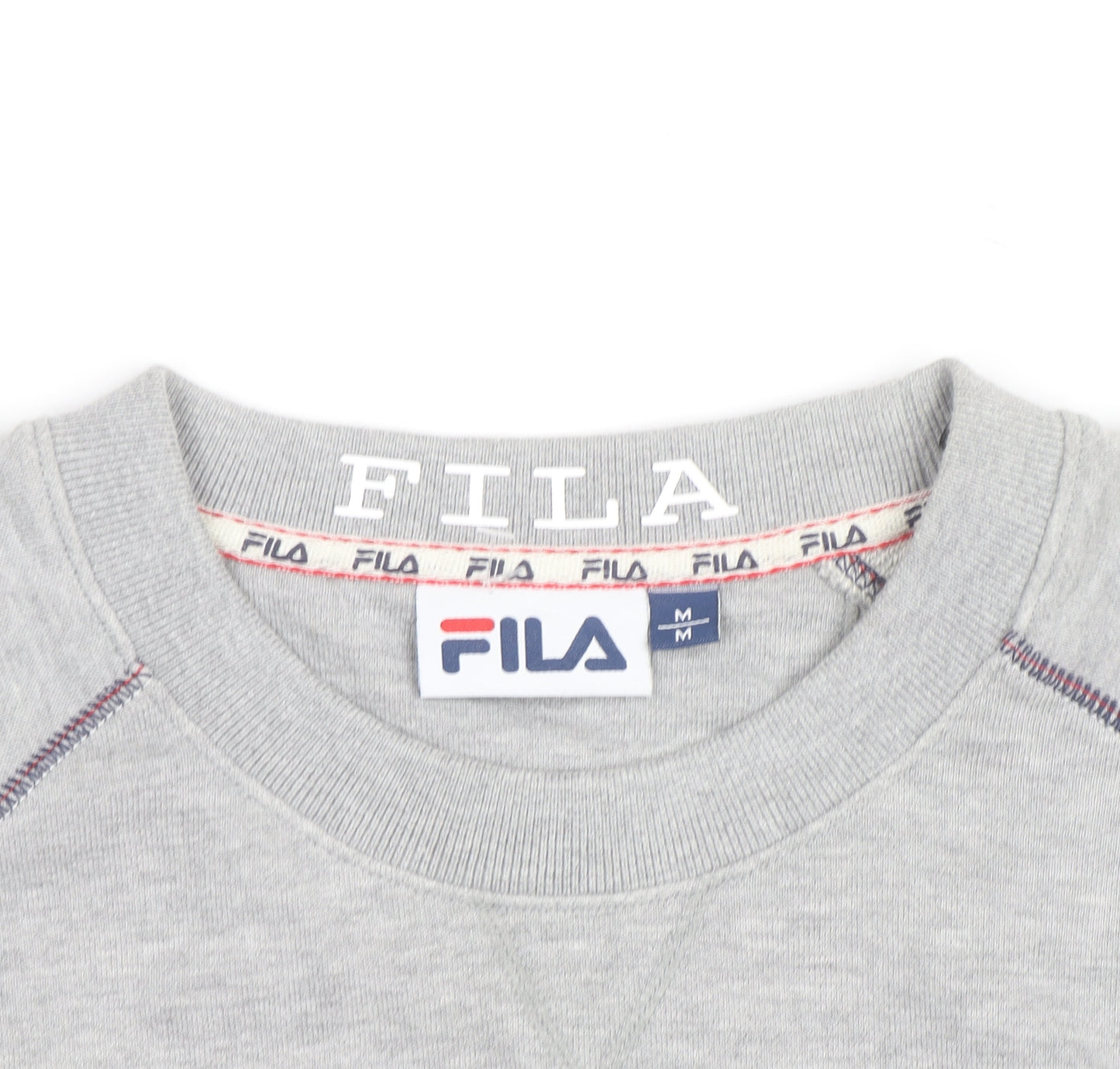 Fila Men's Grey Logo Crew Neck Pullover Sweatshirt M