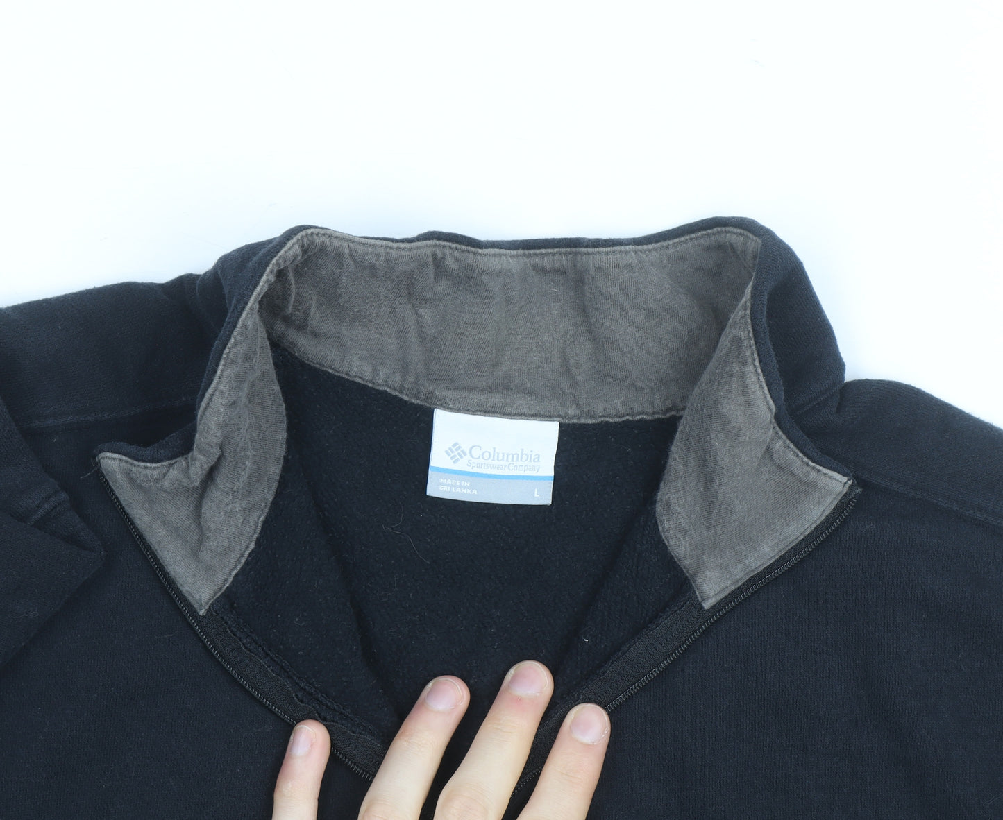 Columbia Men's Black 1/4 Zip Fleece Pullover Sweatshirt L