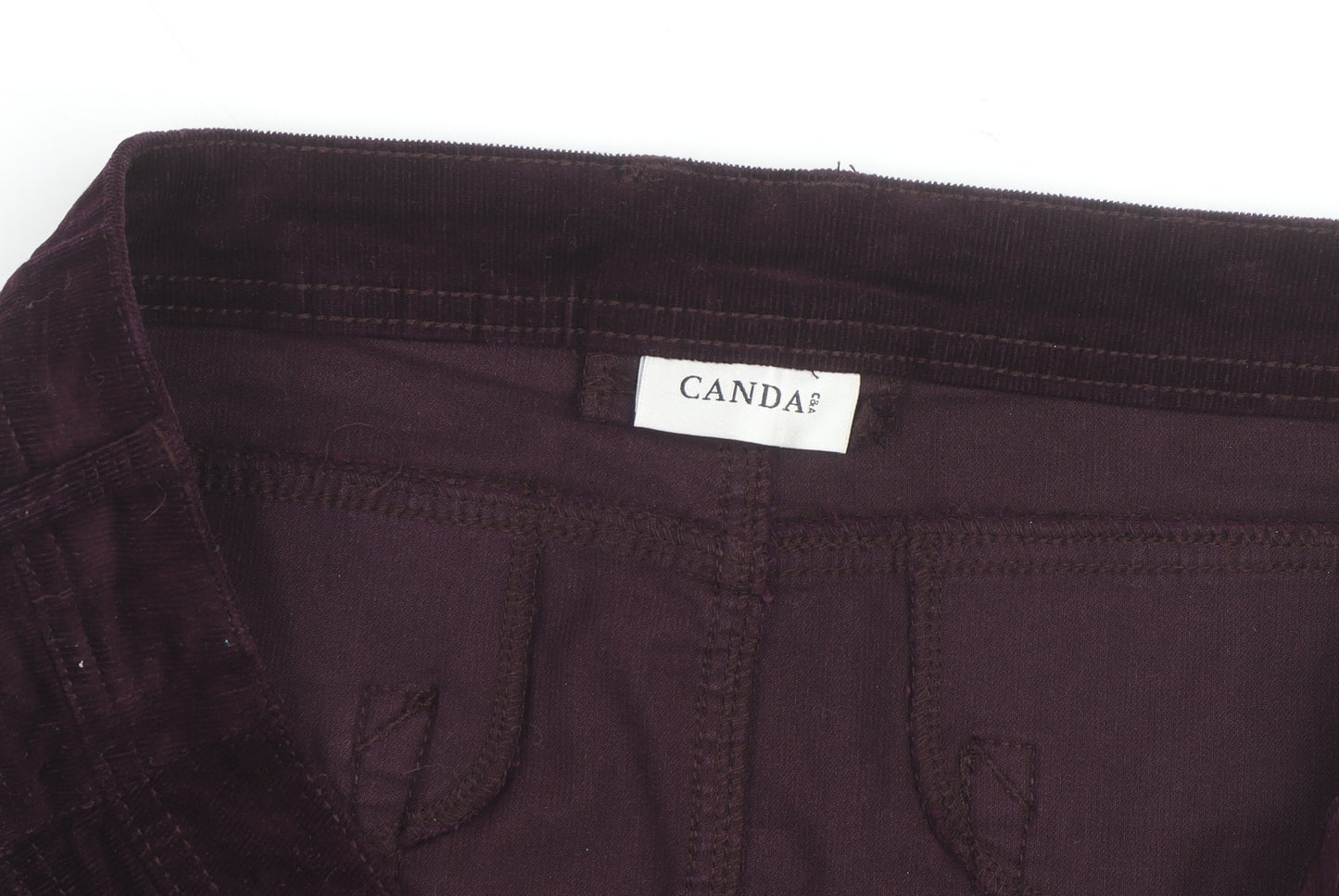 Canda Women's Purple Corduroy Knee Length Pencil Skirt Size 14