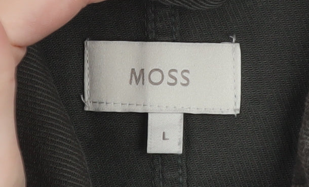 Moss Mens Green Cotton Twill Button-Up Overshirt L
