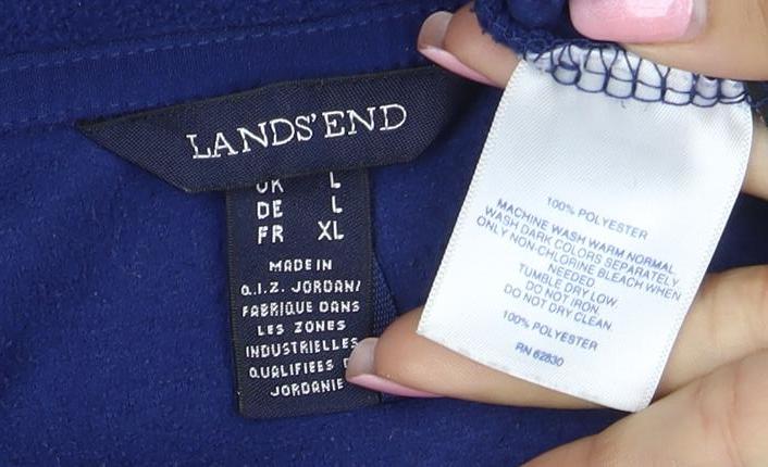 Lands’ End Womens Blue Fleece Pullover Sweatshirt XL