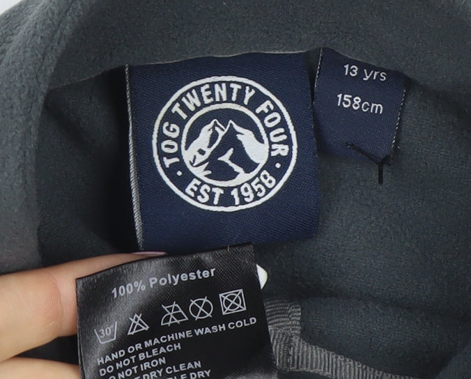 Tog Twenty Four Boys Grey Fleece Jacket 13 Years Full Zip Lightweight Outdoor