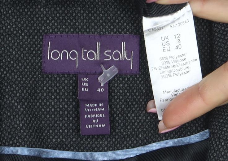 Long Tall Sally Women's Grey Size 12 Blazer Jacket Classic Tailored Workwear