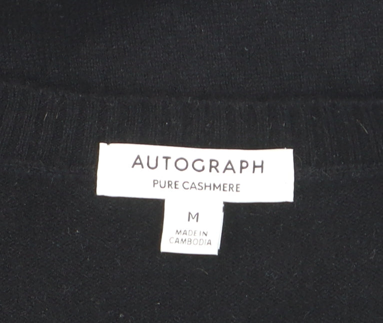 Marks and Spencer Men’s Black Cashmere V-Neck Jumper Size M